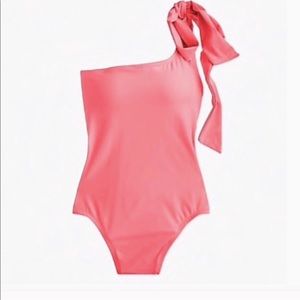 J Crew NWT size 8 shoulder tie swim suit in pink